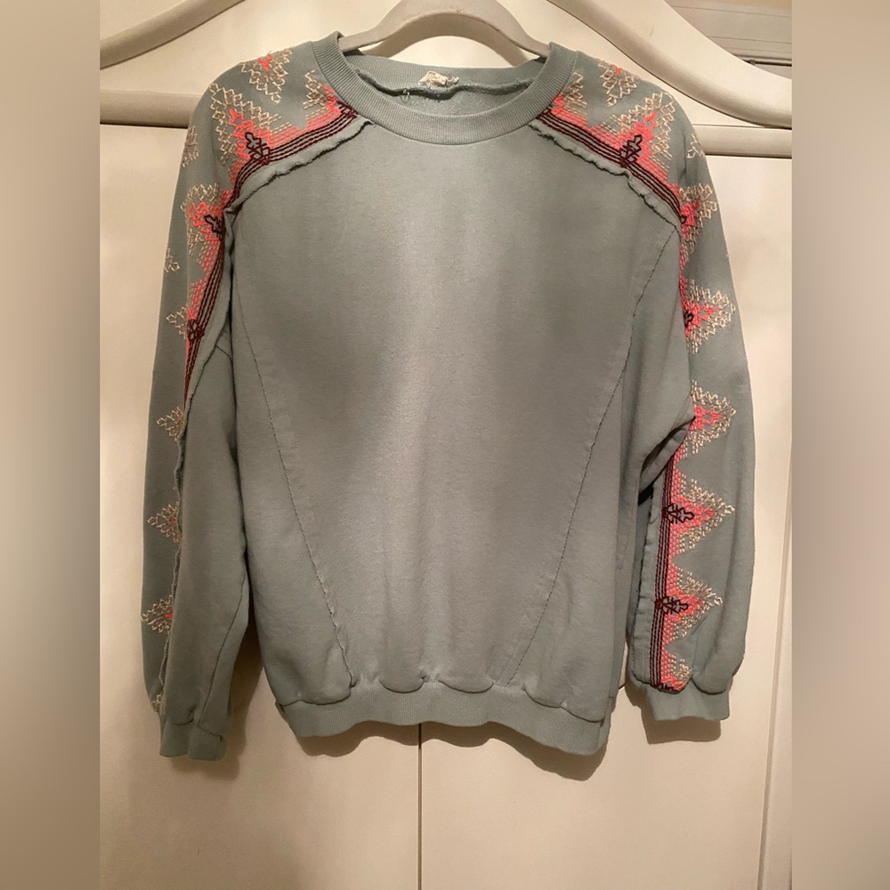 Easel Los Angeles Cozy Blue Gray is Sweatshirt Aztec FALL